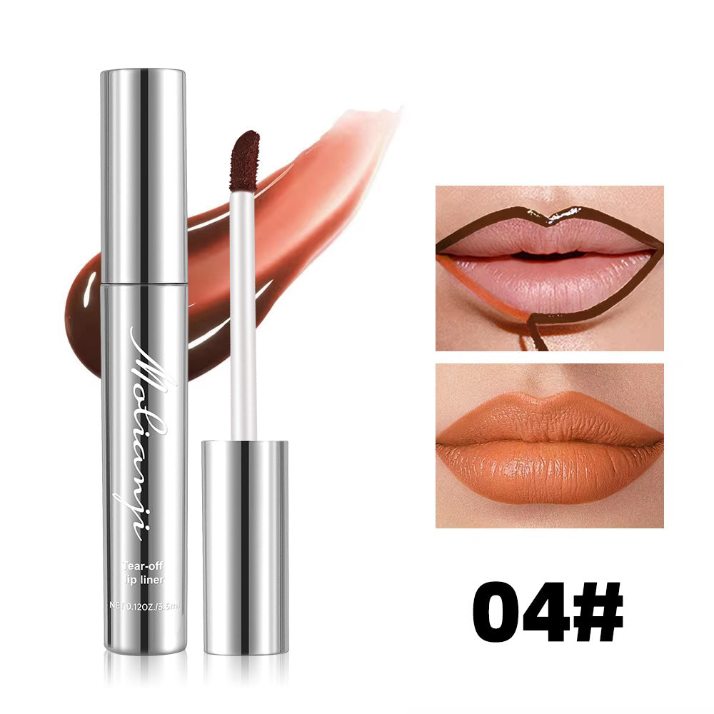 Waterproof Peel-Off Moisturizing Lip Liner – Long-Lasting, 4 Shades, Smudge-Proof