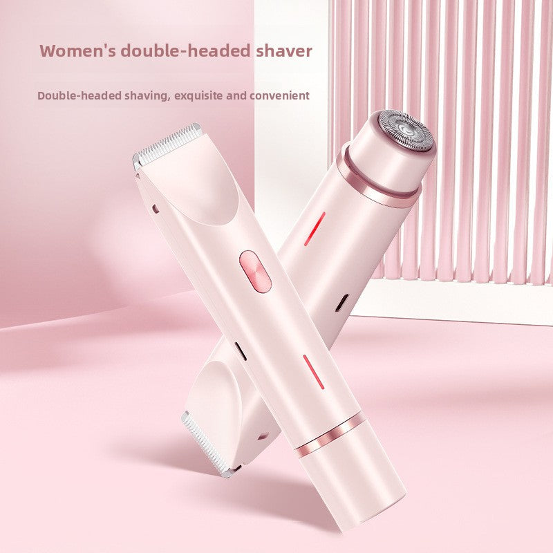 Double-Head USB Rechargeable Hair Removal Shaver – Silent, Waterproof, Full Body