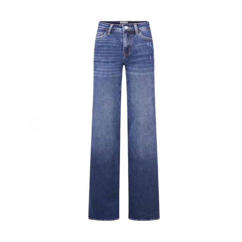 Women's High-Waist Wide-Leg Straight Jeans – Tummy Control Hip Lifting BBL Denim
