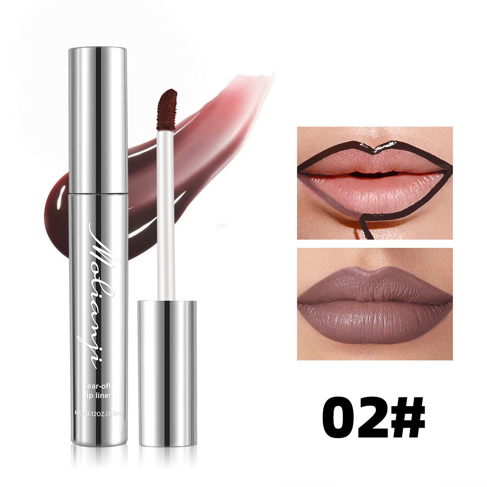 Waterproof Peel-Off Moisturizing Lip Liner – Long-Lasting, 4 Shades, Smudge-Proof