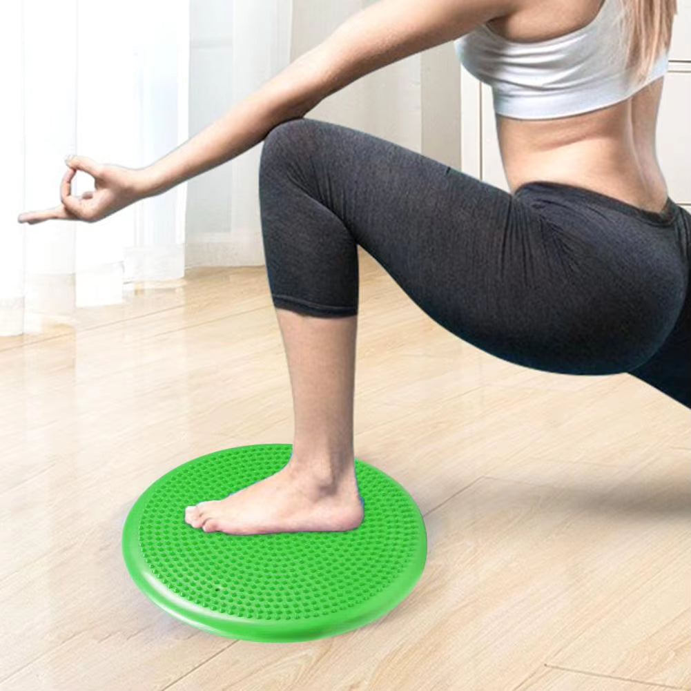 PVC Yoga Balance Pad with Pump – Anti-Burst Balance & Massage Mat for Home Workouts