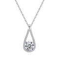 S925 Sterling Silver Moissanite Necklace – 1-Carat Diamond-Like Pendant with Certificate