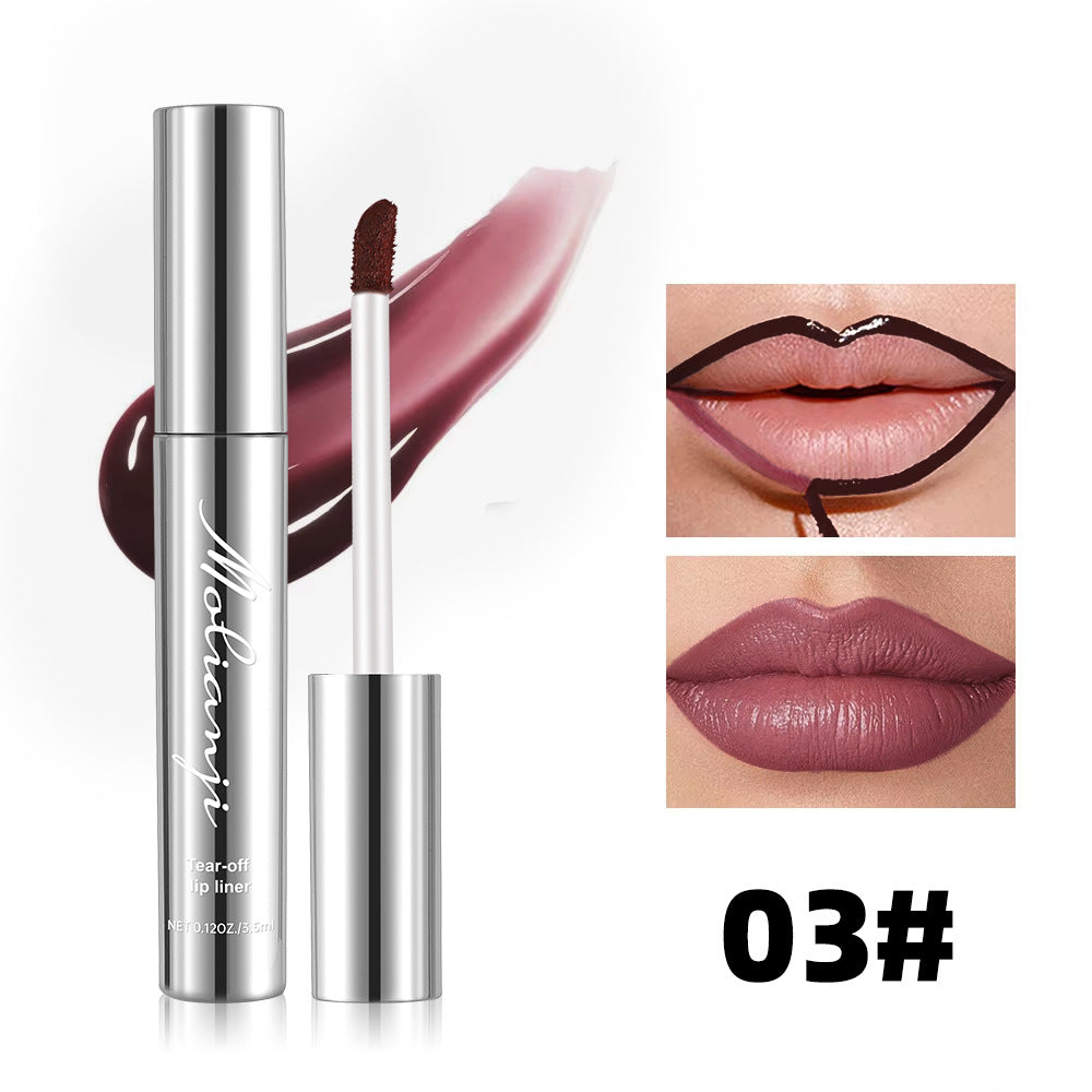 Waterproof Peel-Off Moisturizing Lip Liner – Long-Lasting, 4 Shades, Smudge-Proof