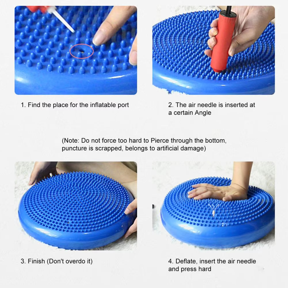 PVC Yoga Balance Pad with Pump – Anti-Burst Balance & Massage Mat for Home Workouts