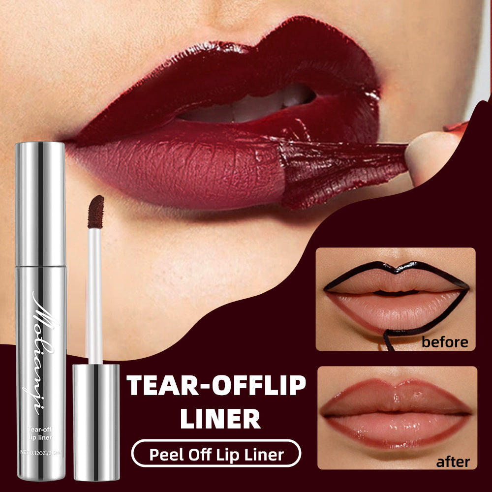 Waterproof Peel-Off Moisturizing Lip Liner – Long-Lasting, 4 Shades, Smudge-Proof