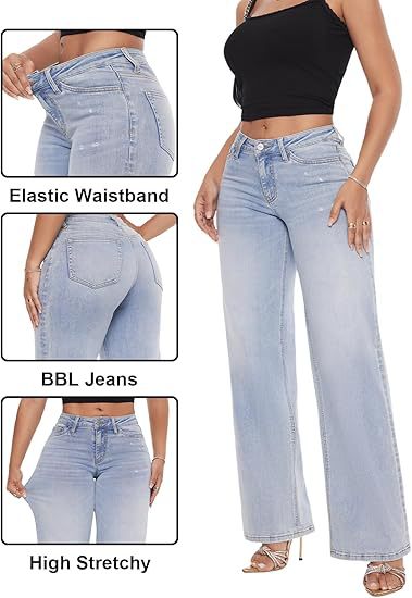 Women's Slim Fit Hip-Lifting Denim Pants – Curve-Enhancing BBL Jeans