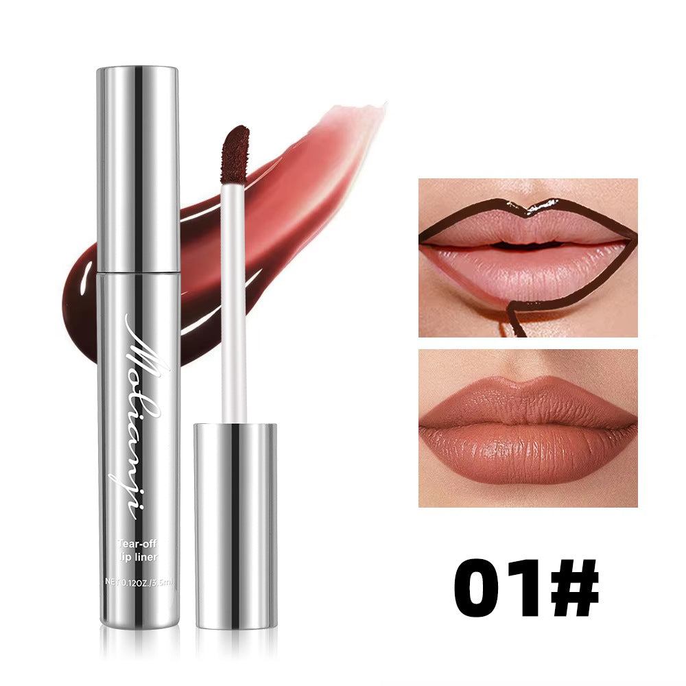 Waterproof Peel-Off Moisturizing Lip Liner – Long-Lasting, 4 Shades, Smudge-Proof