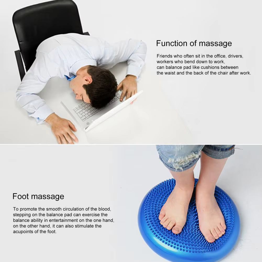 PVC Yoga Balance Pad with Pump – Anti-Burst Balance & Massage Mat for Home Workouts