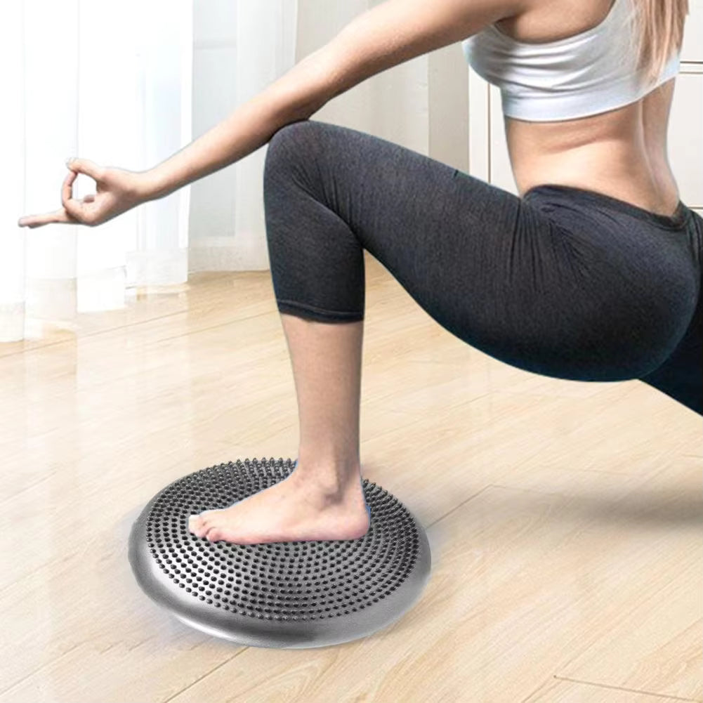 PVC Yoga Balance Pad with Pump – Anti-Burst Balance & Massage Mat for Home Workouts