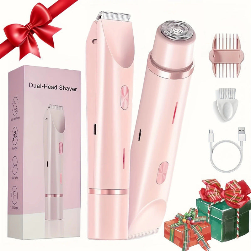 Double-Head USB Rechargeable Hair Removal Shaver – Silent, Waterproof, Full Body